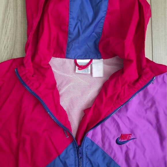 Nike Vintage Windbreaker Grey Tag 90's Colorblock 1/2 Zip Jacket Women Sz S - Picture 5 of 7